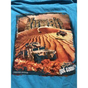 VTG Kuwait US Military T-Shirt Mens Medium Blue Got Sand? Desert Tank 38” Chest